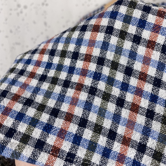 Rita Row Plaid Surplice Crop Top in Blue Multi M - Picture 5 of 9